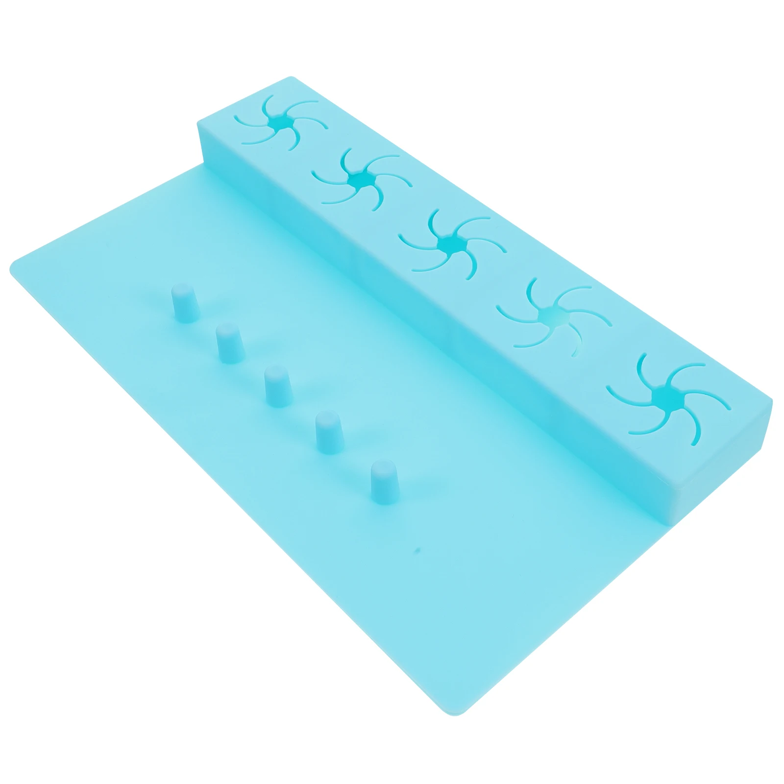 ที่วางเครื่องสำอางซิลิโคน ที่จัดระเบียบยาทาเล็บ 5 ขวด ขาตั้งยึดติด ผิวเรียบ ล้างทำความสะอาดได้ สำหรับมืออาชีพและใช้ในบ้าน