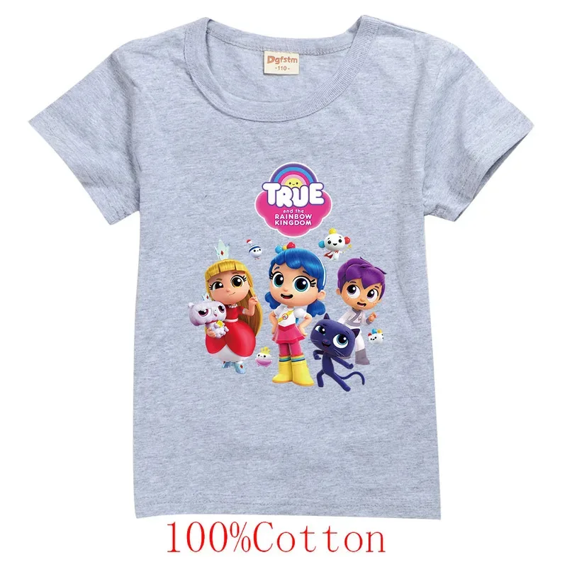 2024 Summer True and The Rainbow Kingdom T Shirt Kids 100% Cotton Short Sleeve T-shirt Baby Boys Clothes Teenager Girls Tshirt