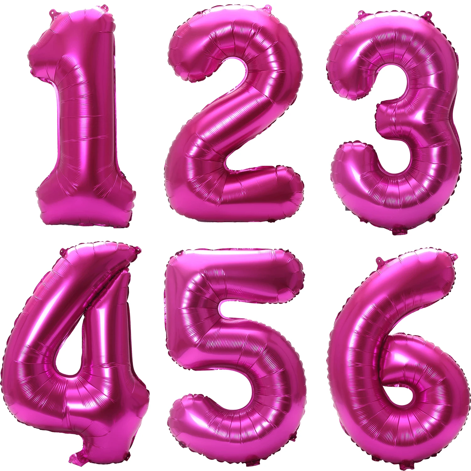 Ballons en feuille d'aluminium rose vif de 32 pouces, chiffres 0-9, ballons à l'hélium pour les décorations de fête d'anniversaire, de mariage, d'anniversaire de mariage, de festival