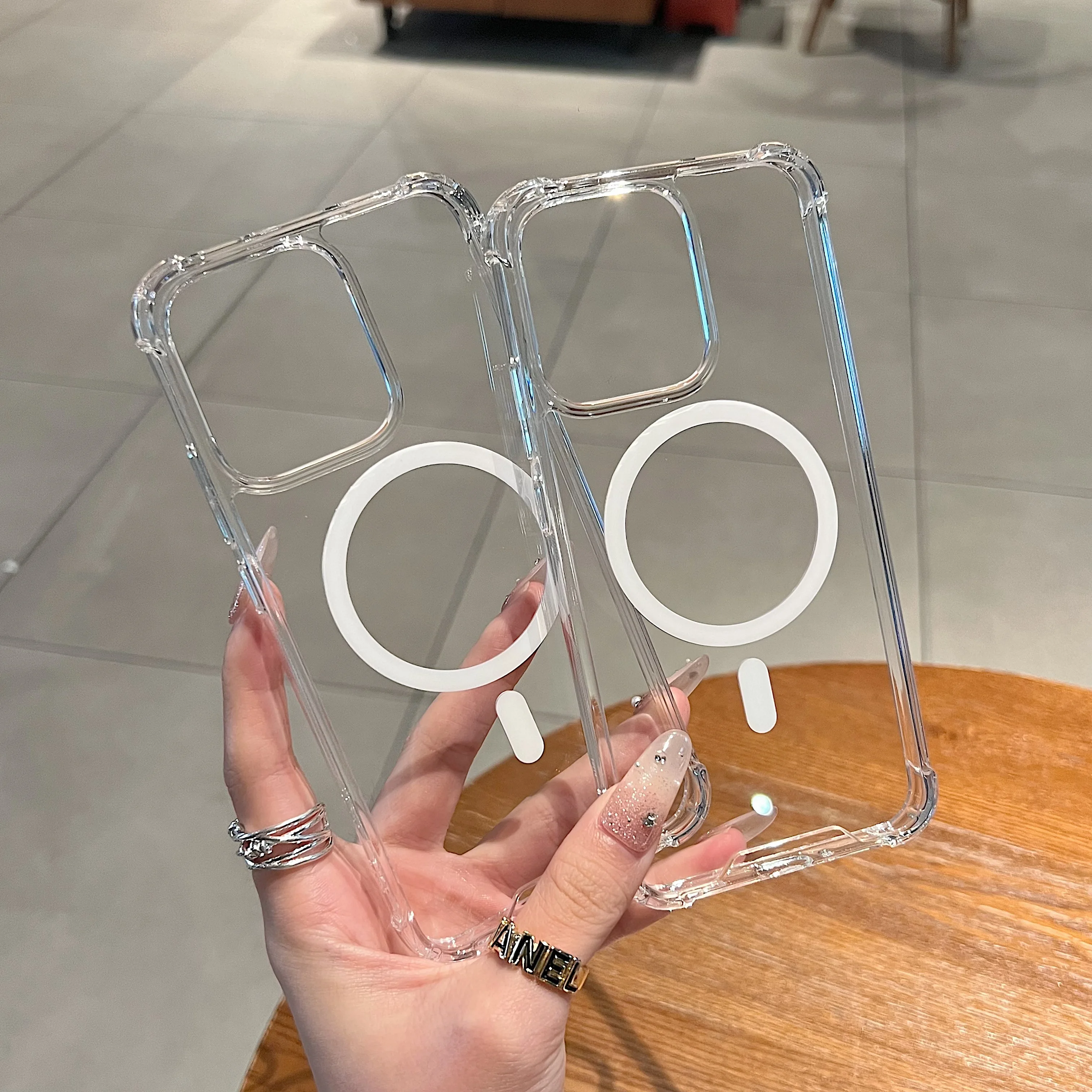 

Stylish Transparent Magnetic Drop-Resistant Phone Case For Oppo Find X9 X8 Pro Magsafe Wireless Charging Armor Back Cover