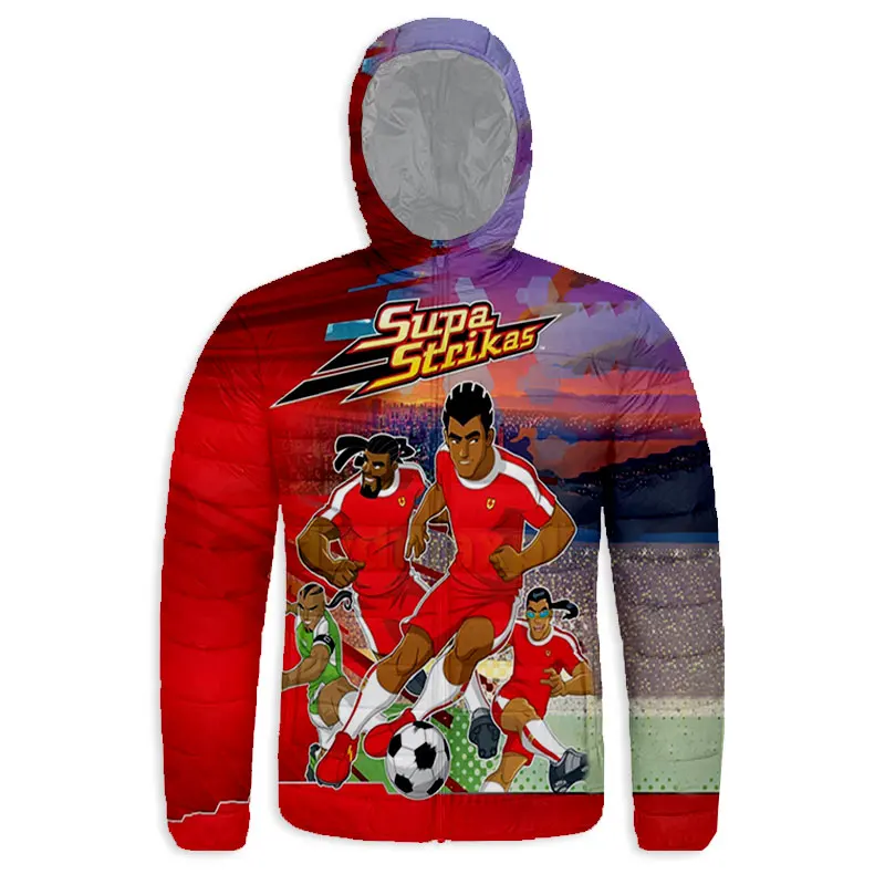 Новинка, модное пуховое пальто с 3D-принтом Supa Strikas на молнии, толстовки с капюшоном, худи в стиле Харадзюку, одежда