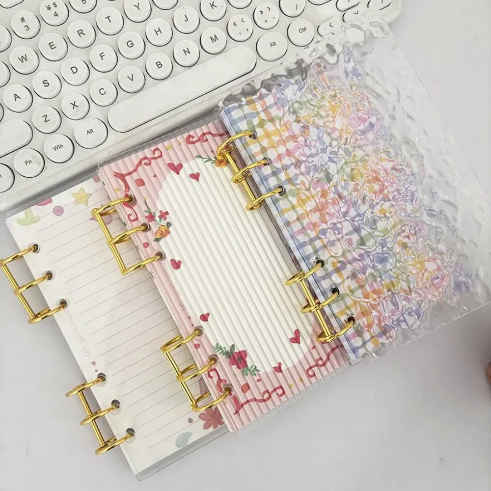 

Acrylic A6 Notebook Cover Hard DIY Photo Album Notebook Loose Leaf Notebook Shell Transparent/Water Ripple