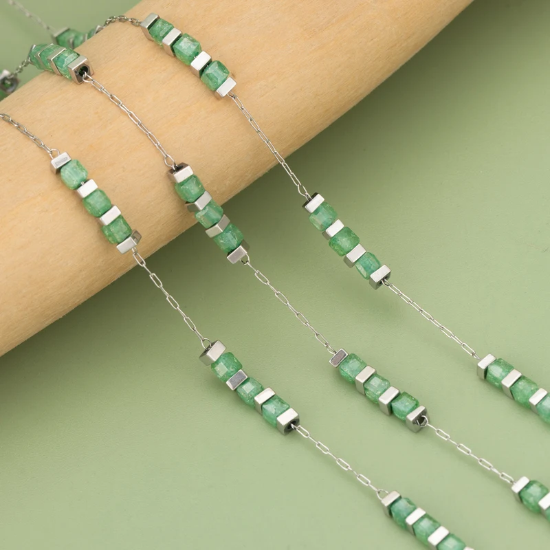 assoonas, C401, Kette, Edelstahl, Naturstein, nickelfrei, handgefertigt, Schmuckzubehör, DIY Armband Halskette, 1m/Stück – Detail 7