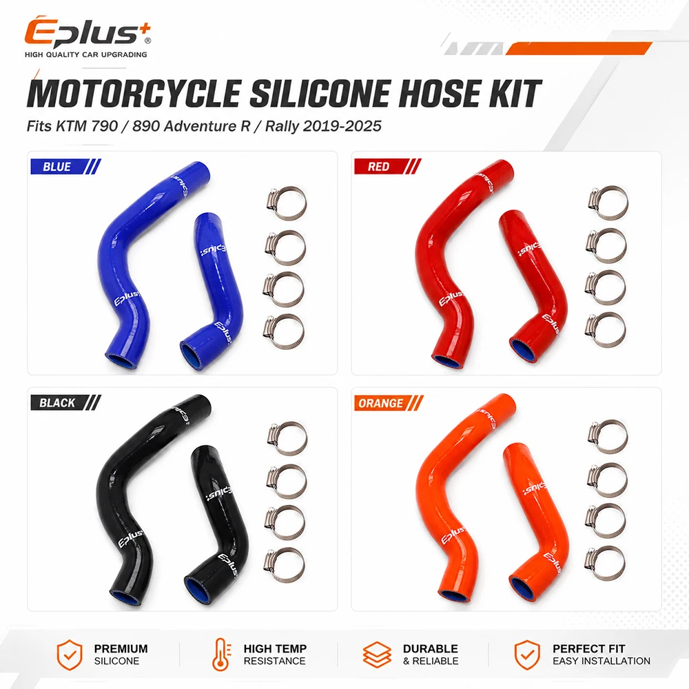 EPLUS 4-Ply Silicone Radiator Coolant Hose Kit for KTM 790 890 Adventure R/Rally 2019-2025 Motorcycle 4 Colors Available