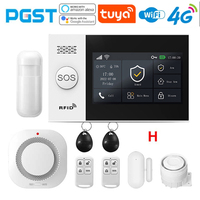 PGST 4G PG107 Tuya Wireless Home WIFI GSM Home Security With Motion Detector Sensor Burglar Alarm System Support Alexa & Google