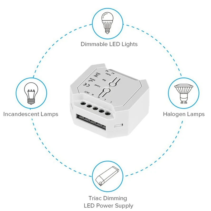 2.4G RF Triac Dimmer LED Controller Smart Dimmer Support Smart APP RF Remote Control AC100V-240V