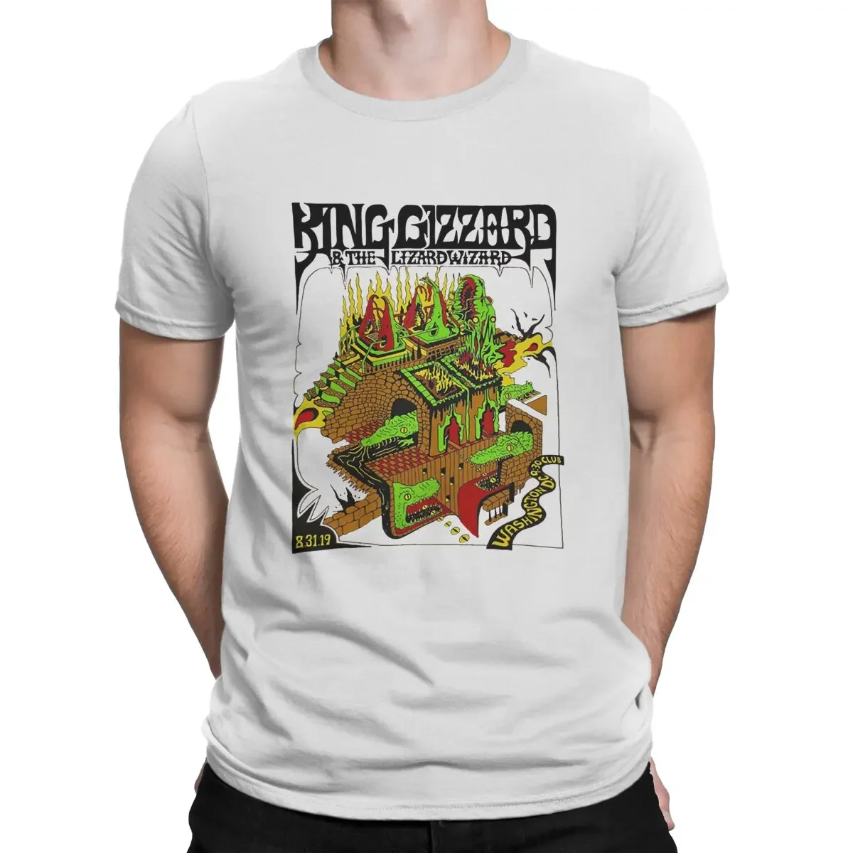 Men's Lizard Castle T Shirts King Gizzard&The Lizard Wizard Rock Band 100% Cotton Clothing Creative Short Sve Tees T-Shirts