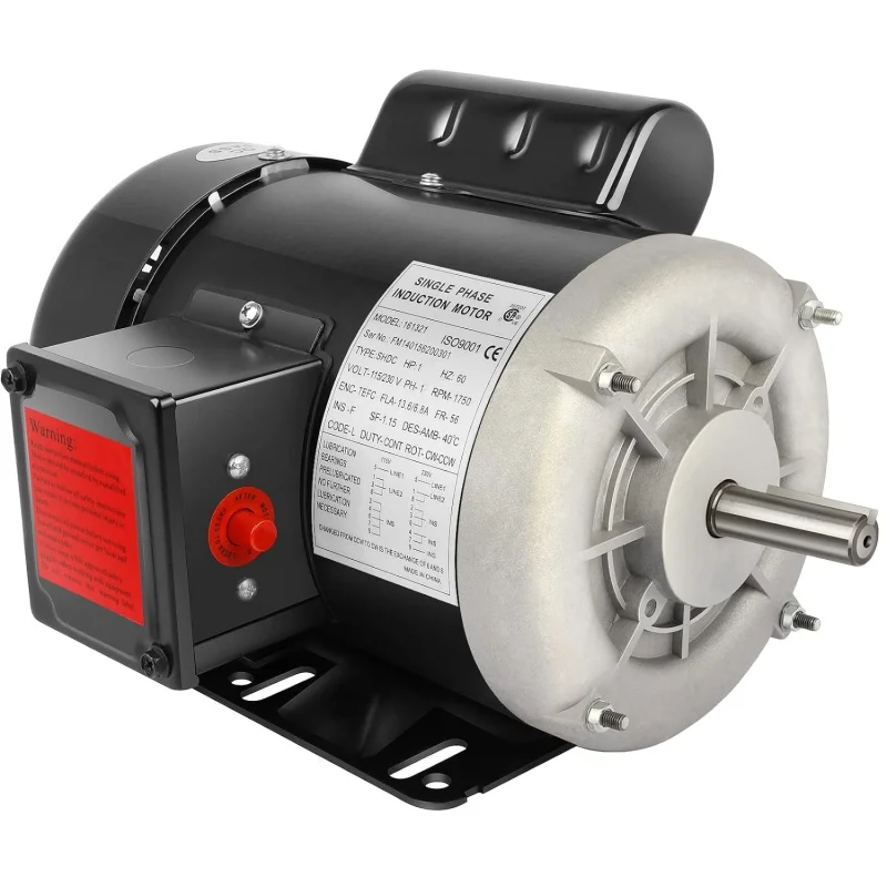 1 hp electric motor farm duty single phase motor 1750rpm 115V/230V 56 frame 13.6/6.8a CW/CCW TEFC