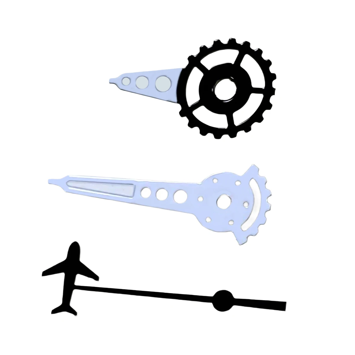 Nieuwe Gear-vormige wijzers Groene Lichtgevende Wijzers vliegtuigen Tweedehands voor NH35/34/36/NH70 Beweging Mechanisch Gereedschap Naald