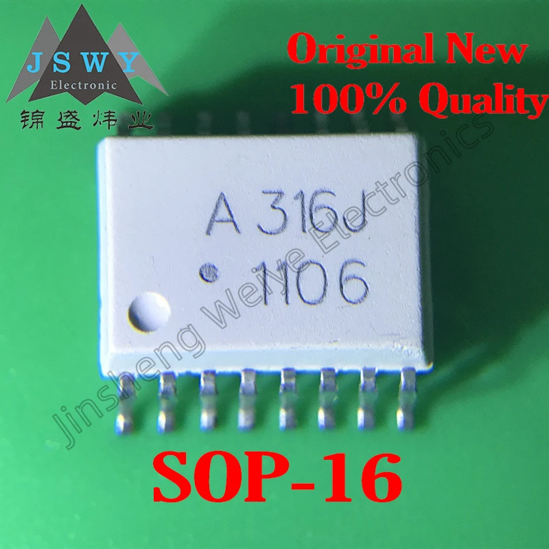 5PCS Free Shipping A316J HCPL-316J-500E HCPL-316J SOP-16 SMT Photocoupler Chip Good quality in stock