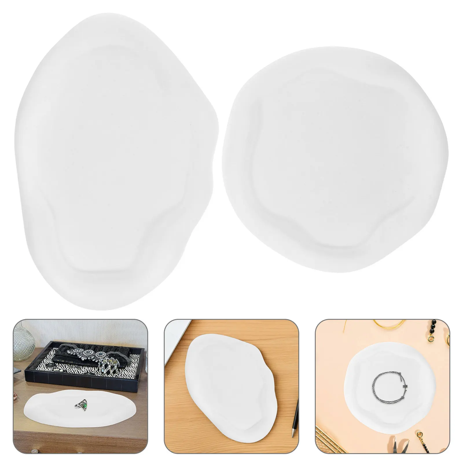 

2Pcs Cloud Photo Props Jewelry Plates Jewelry Storage Organizer Ring Holder Trinket Dish Lightweight Decorative Home Tray