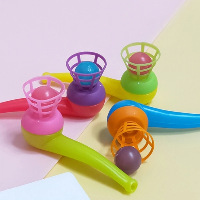 Jouet soufflage d'air pour enfants, 2 pièces, boule Tube en plastique, jouet pour cadeau d'anniversaire, livraison directe