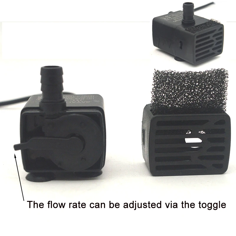 Ultra Quiet USB Aquarium Fish Tank Filtration Pump Mini Pet Fountain Submersible Adjustable Flow Water Circulation Pump 5V 5W gallery 5