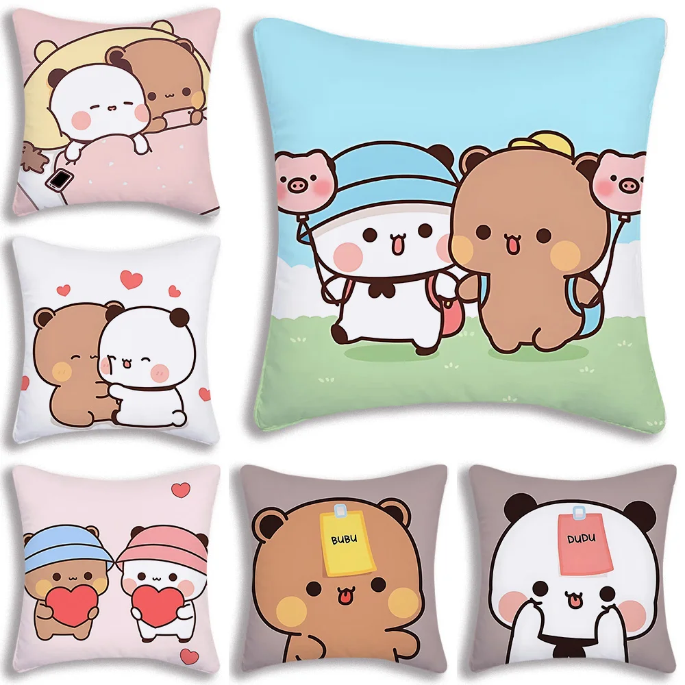 

Cute Cartoon Bubu Dudu Pillow Covers Cartoon Sofa Decorative Home Double-sided Printing Short Plush Cute Cushion Cover