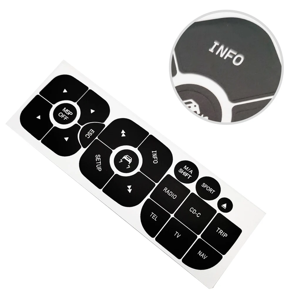 Dashboard Button Replacement Repair Decal Button Repair Decal Sticker Reduced Light Penetration Illuminated Lettering