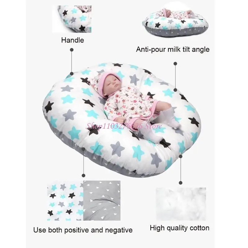

R6FD Baby Bed Bassinet Nest Newborn Lounger Basket Portable Cot Crib Travel Cradle Cushion for Infants Boys Girls