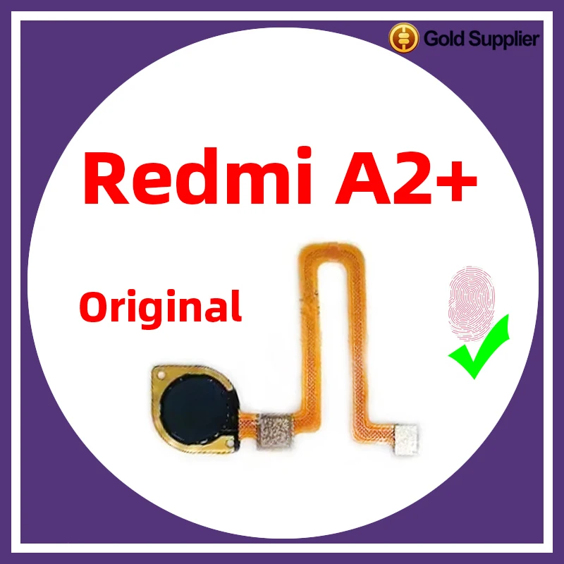 Original For Xiaomi redmi A2 plus A2+ Fingerprint Sensor Home Return Key Menu Power Button Flex Ribbon Cable
