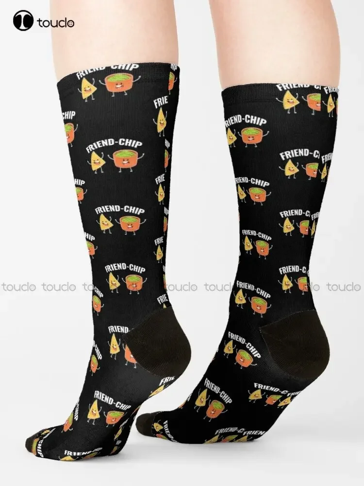 Chips And Guacamole Kawaii Friend-Chip Socks Cycling Socks Personalized Custom Unisex Adult Teen Youth Socks Custom Gift Funny