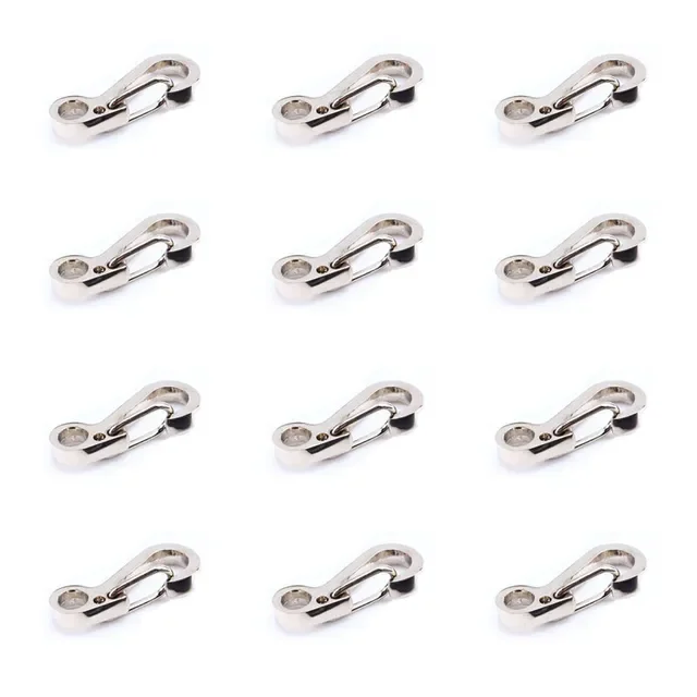 12pcs Mini Hanging Carabiner Clip Padlock Key Hanger Keychain Camping Clasp Hook Snap Pack