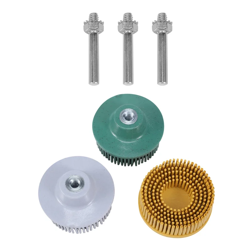 

ABJT-3 шт. 2-дюймовая дисковая щетка с щетиной, резиновая абразивная щетка, полировальный шлифовальный круг для удаления заусенцев и ржавчины