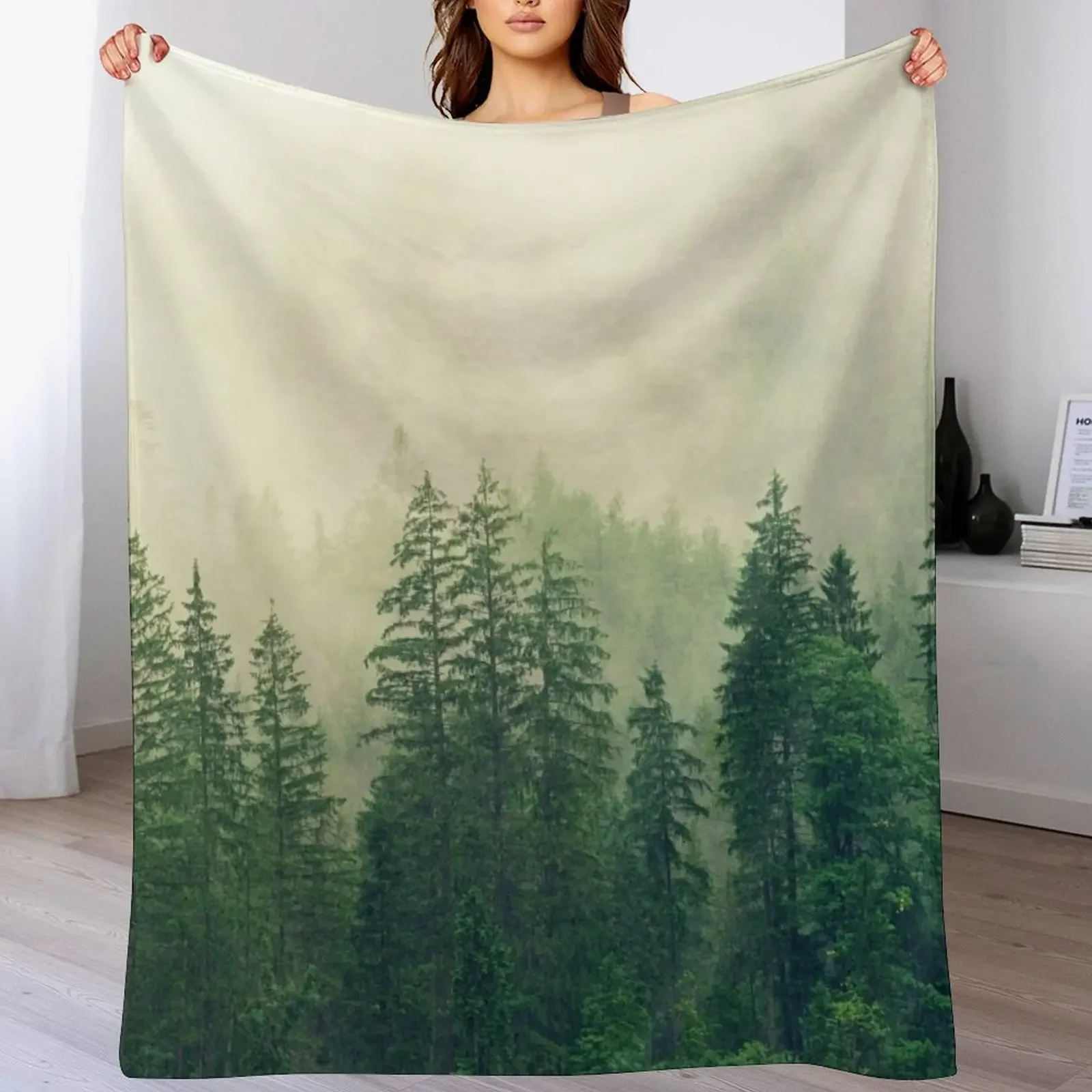 MISTY FOREST Throw Blanket Thins Custom Blankets