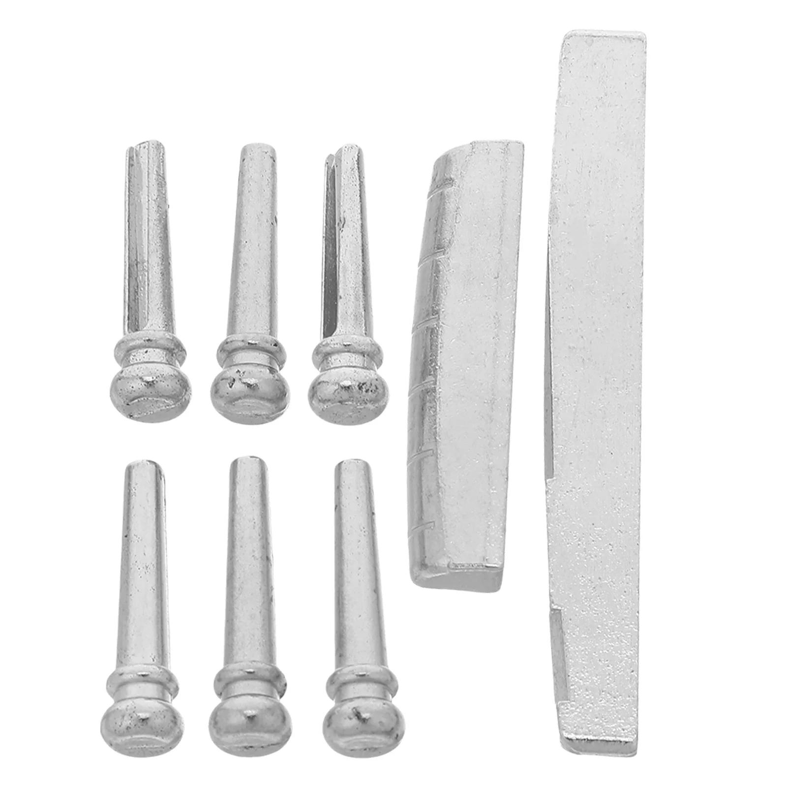 

1Set Acoustic Guitar Bridge Pins Metal Folk Guitar Saddle Nut Set String Retainer Replacement Repair Maintenance Accessories