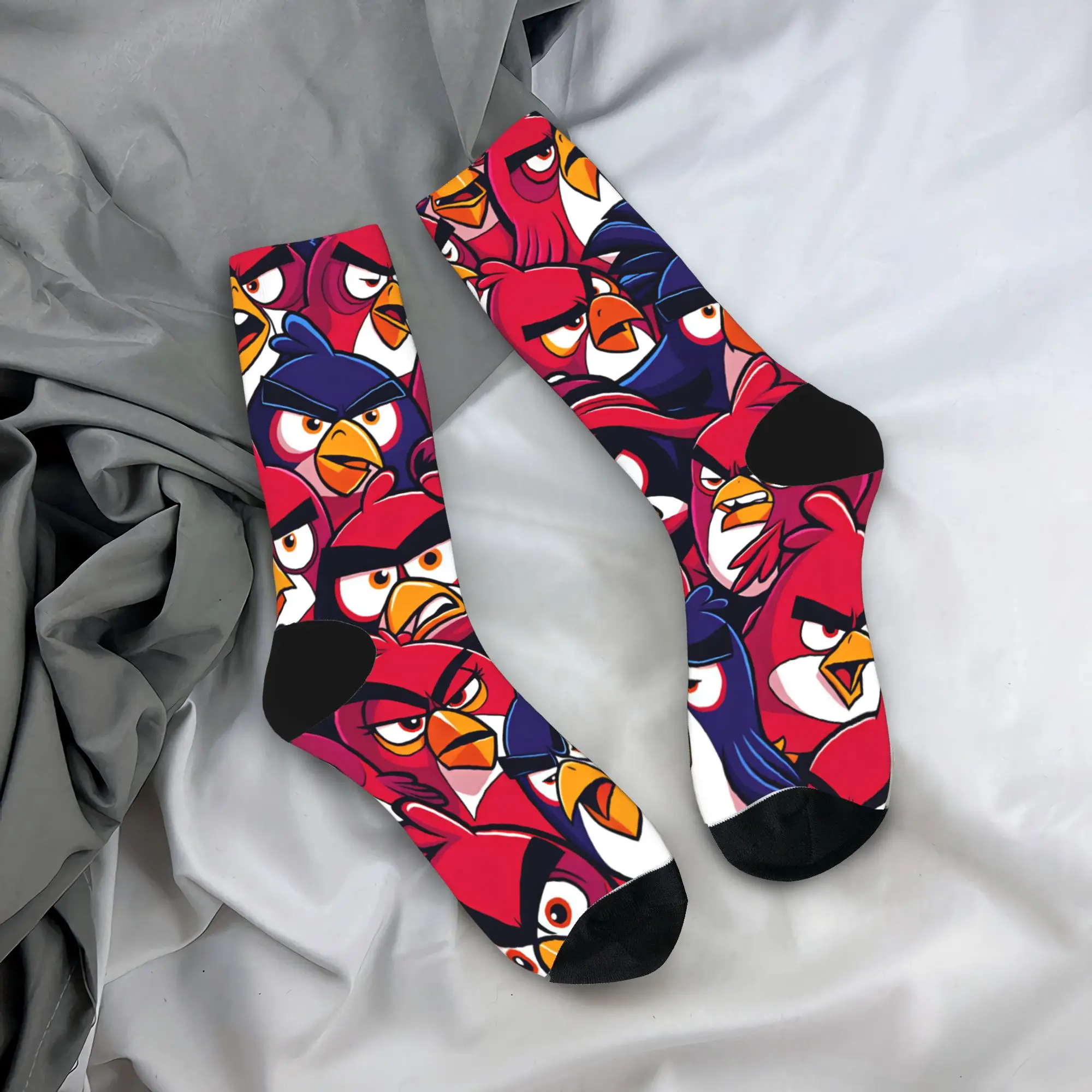 Adults Men Socks Birds Game  Stockings Anti-Slip Medium Soft Socks Autumn Casual Graphic Climbing Socks