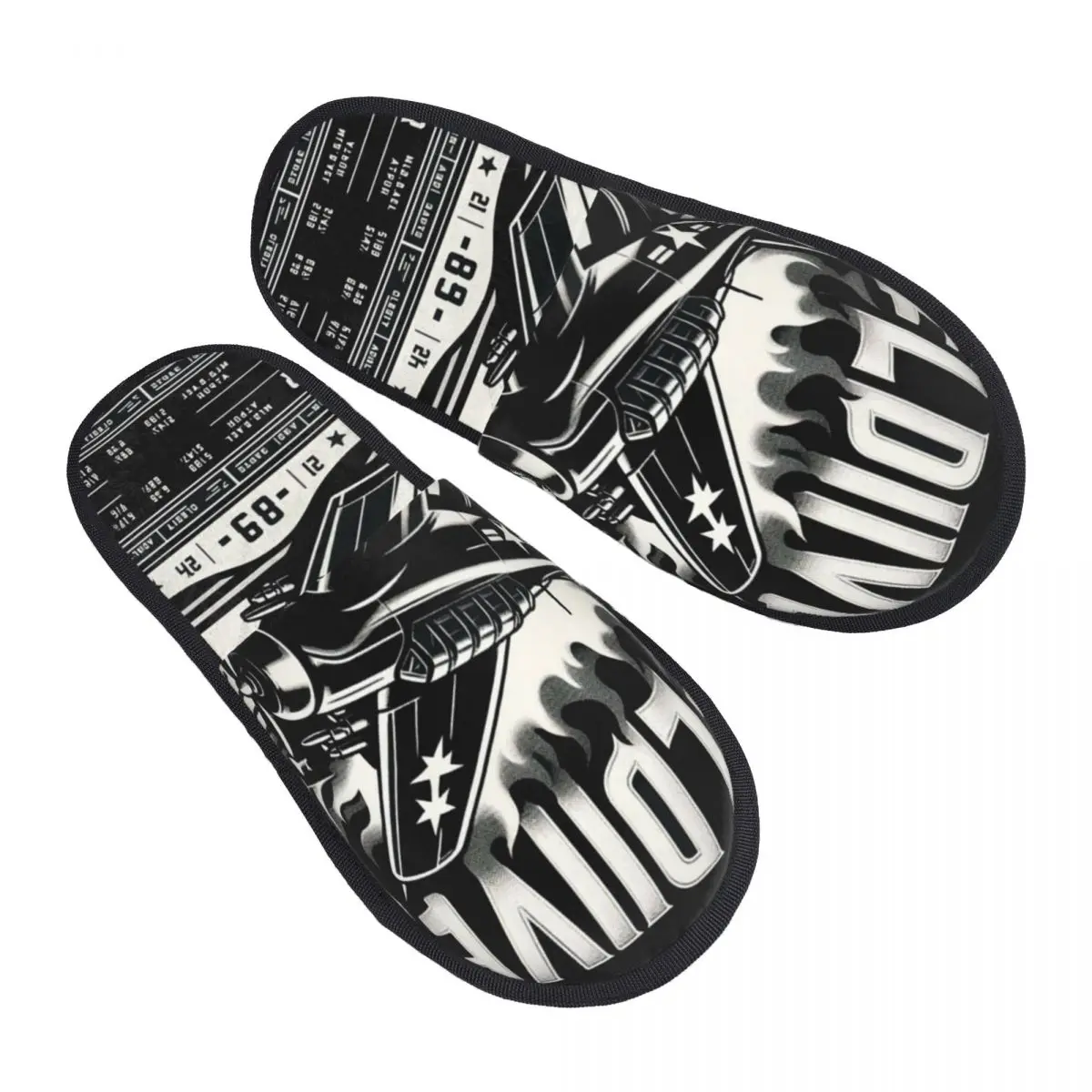

Custom H-Helldivers Aircraft Cozy Scuff Memory Foam Slippers Women Hotel House Shoes