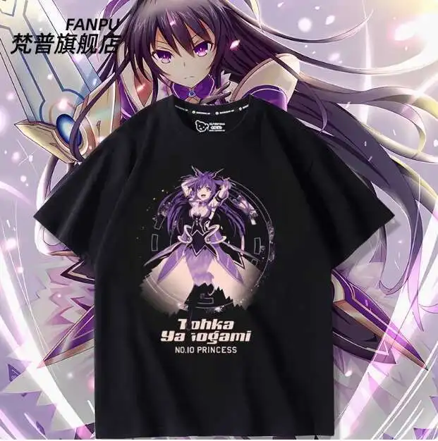 

Anime DATE A LIVE Yatogami Tohka Short Sleeve T-Shirt Summer Cosplay Costume Casual Student Loose Tops anime