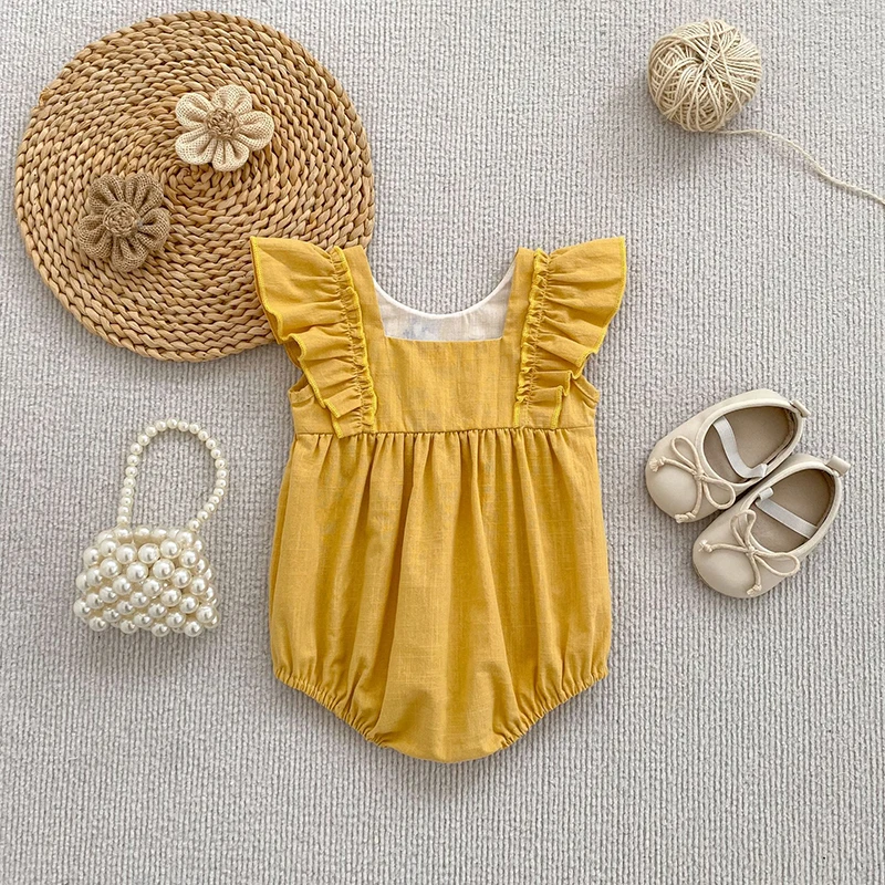 2026 Neue Sommerkollektion 0-24M Säuglings-Baby-Mädchen-Strampler Ärmellose Baumwoll-Bestickte Kleinkind-Mädchen-Bekleidung – Detail 2