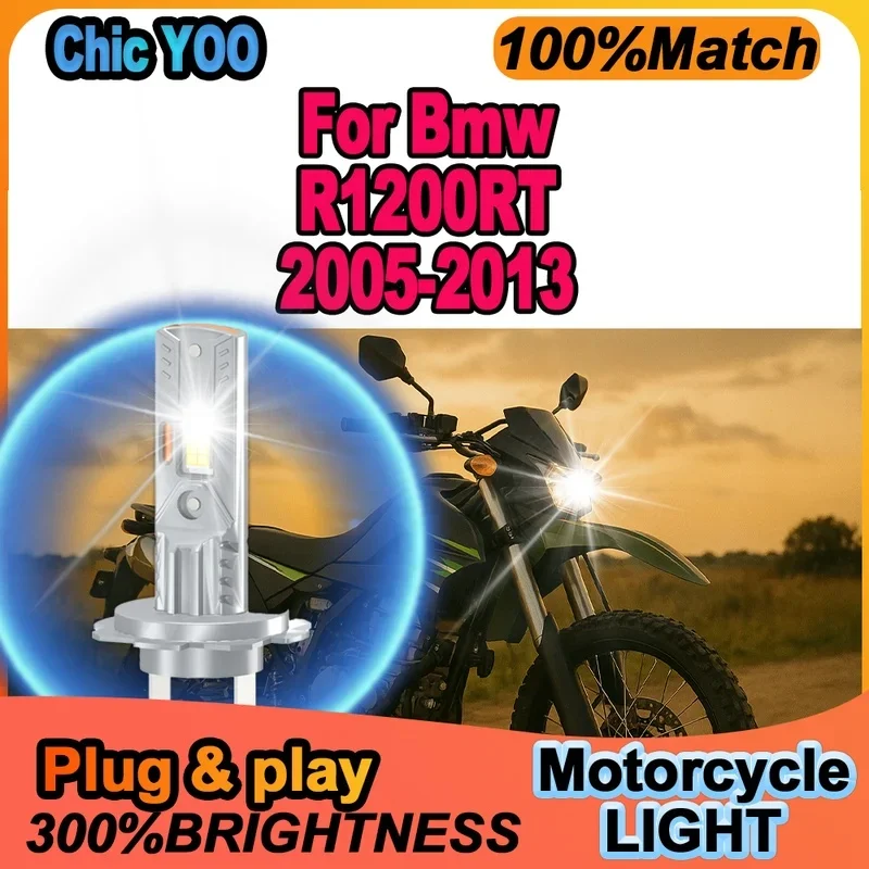 2 Pc H7 LED Moto Canbus Headlight 12000LM Plug And Play Moto Front Lamp High Power 12V For Bmw R1200RT 2005-2010 2011 2012 2013