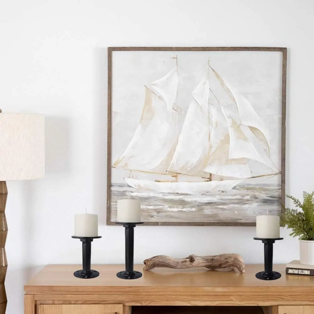 شفة أرضية مطلية جديدة باللون الأسود على الطراز الصناعي العتيق شفة أنابيب حديد مع لوحة شفة بفتحة ملولبة للمنزل