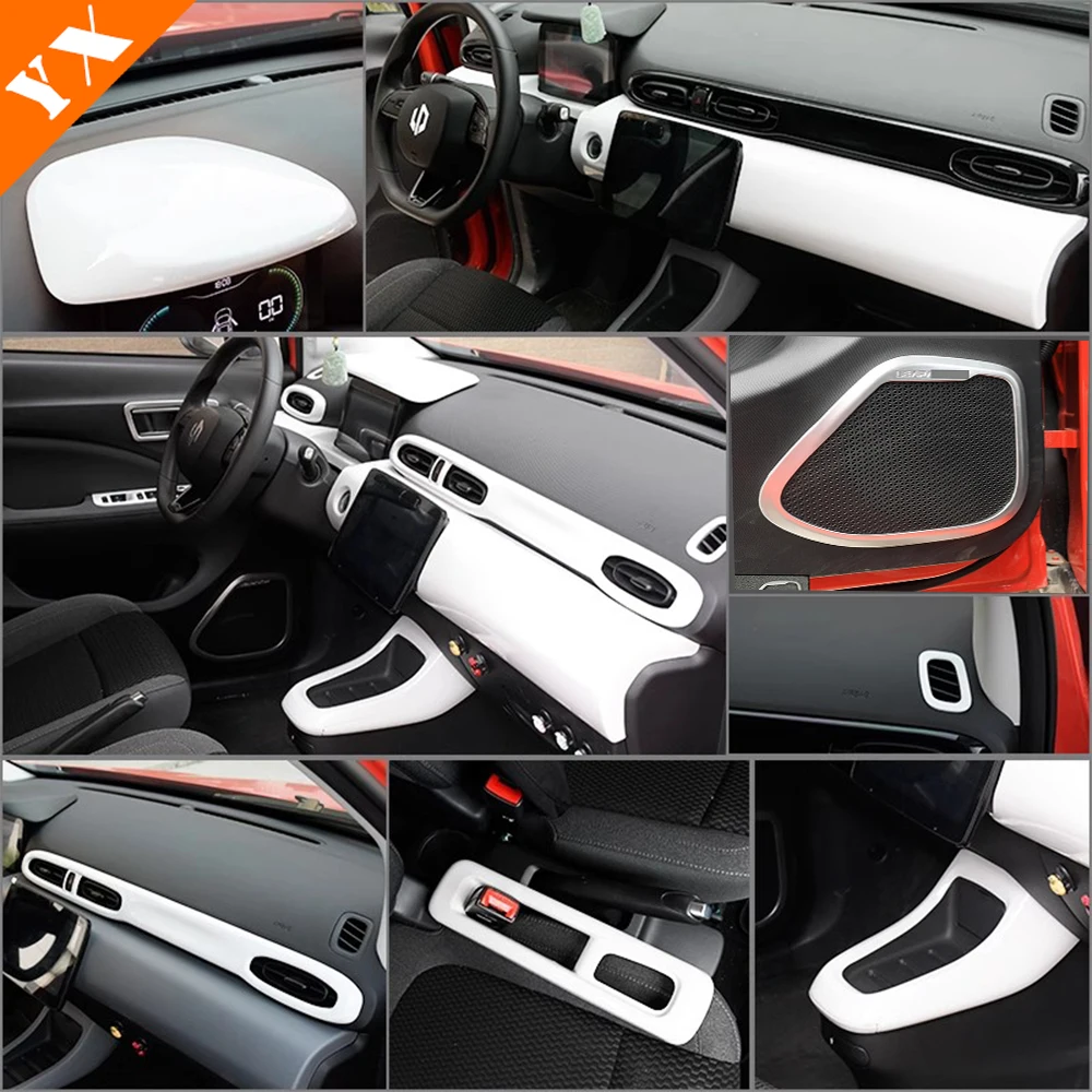 

For Leapmotor T03 accessories 2024 2025 2026 Car White Interior,Window Lift,Steering Wheel,Navigation,Inner Door Handle Cover