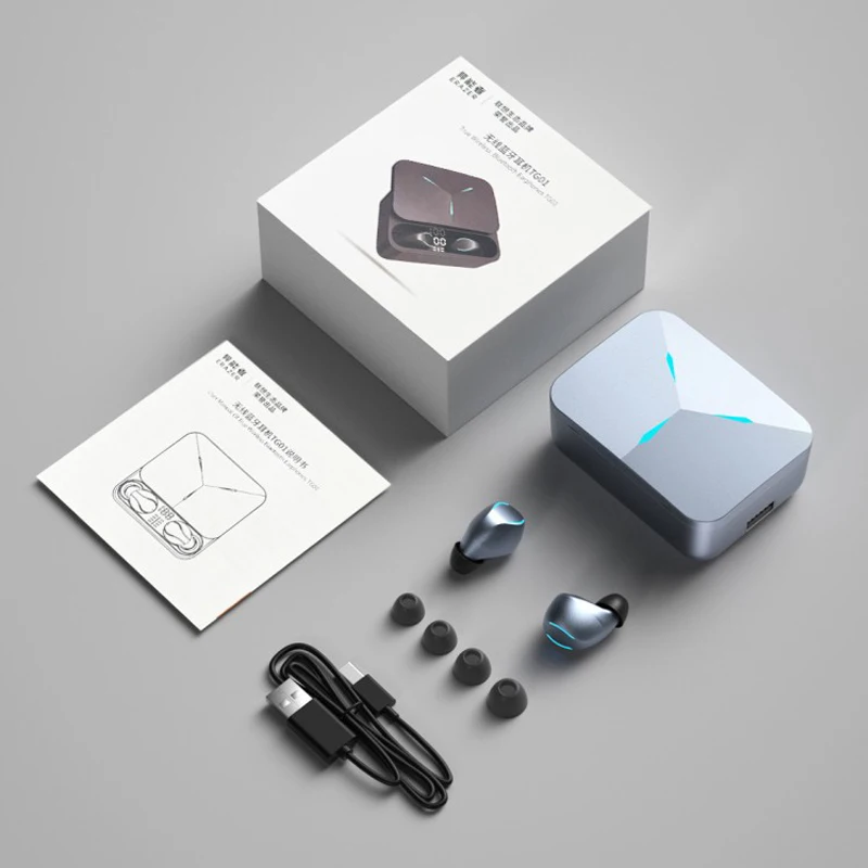 Erazer Earphones TG01 Bluetooth Wireless Bluetooth Earbuds Lenovo Eco Product 1200mAh 2600mAh Big Battery Game Mode  Low Latency