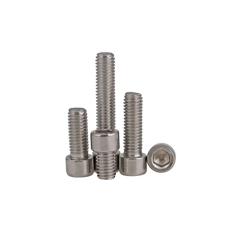 10/100 pcs 201 Stainless Steel Hexagon Socket Head Cap Screw Cylindrical Head Hexagon Screw Extension Bolt M3M4M5M6M8 L=6-60mm