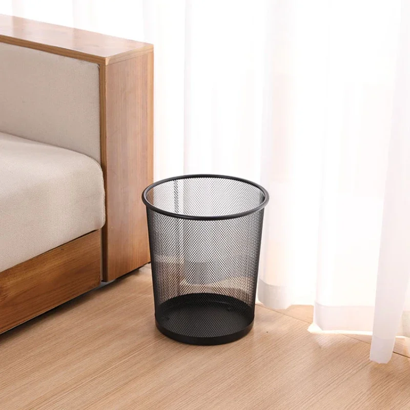 Metal Mesh Office Garbage Bin, Wrought Iron, Large Garbage Basket, Kitchen Storage Bin, Household Merchandises Clean