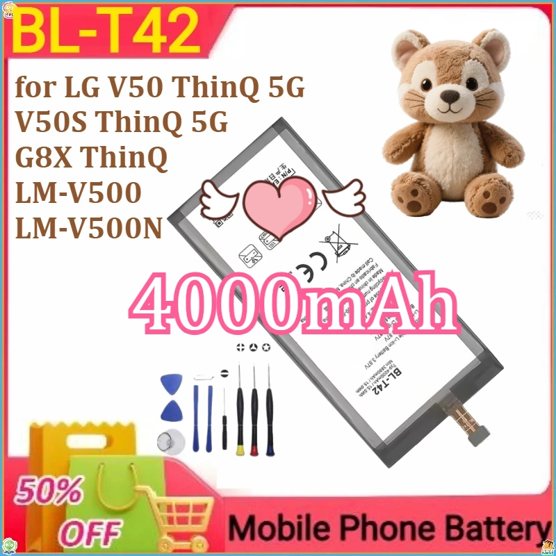 

BL-T42 for LG V50 ThinQ 5G/V50S ThinQ 5G/G8X ThinQ /LM-V500/LM-V500N Mobile Phone Battery 4000mAh+Tools