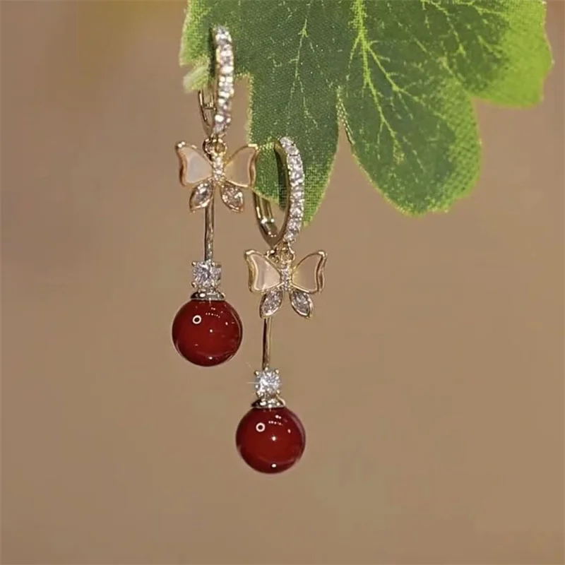 Romantische lila Schmetterling Tropfen Ohrringe für Frauen glänzende Strass Kristall lange Quaste Ohrringe zarte Hochzeit Party Schmuck – Detail 19
