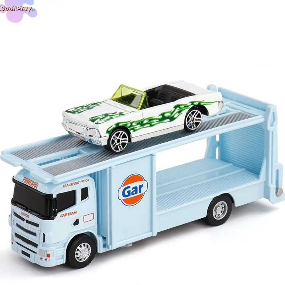 مقياس 1:64 نموذج مقطورة معدني متحرك مشترك دييكاست المعادن الإنقاذ المركبات الهندسية مركبة النقل التراجع