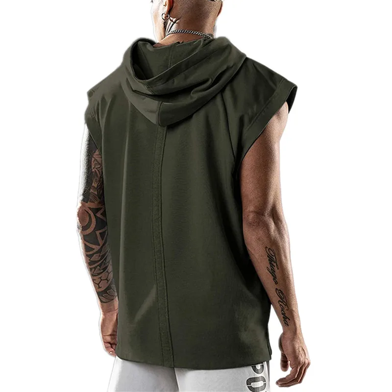 New Men\'s Sleeveless Loose Vest Tank Tops Large Sports Hoodies Casual Pullover T-shirt