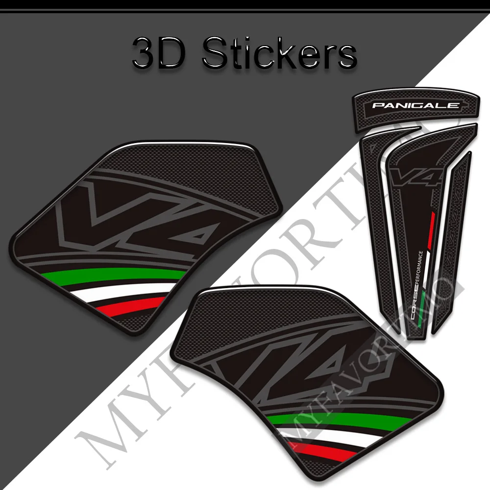 NEW Motorcycle 3D Stickers Decals For Ducati PANIGALE V4 S R V4R SP 1100 Tank Pad Grips Knee Kit Gas Fuel Oil Protector