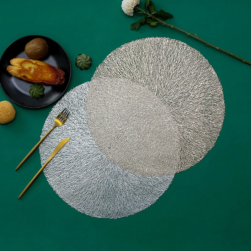 

Placemat Round PVC Place Mats Waterproof Anti-Slip Heat-Resistant Table Mat Insulation Coaster Pads Table Bowl Home Decor Mats