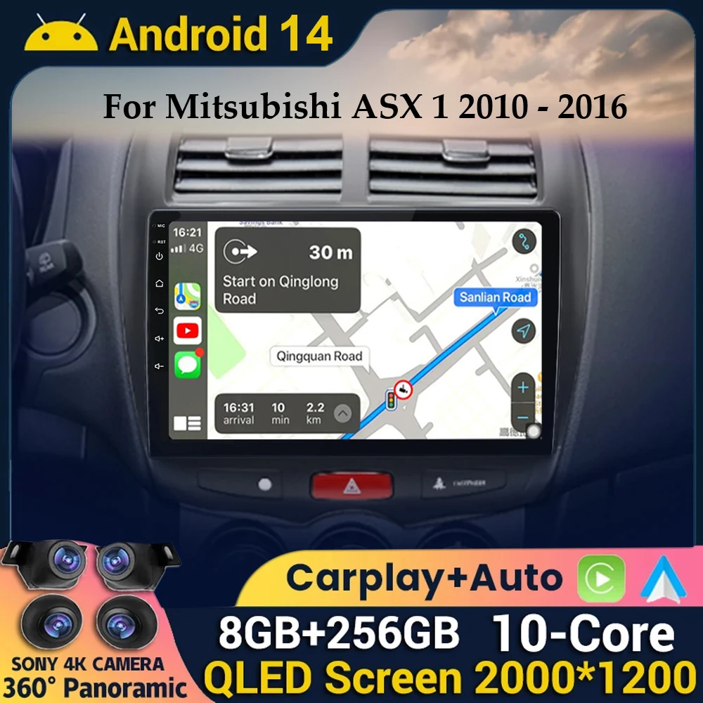 

Android 14 For Mitsubishi ASX 1 2010 - 2016 Car Radio Car video players Wireless CarPlay Android Auto GPS No 2 din 2din DVD