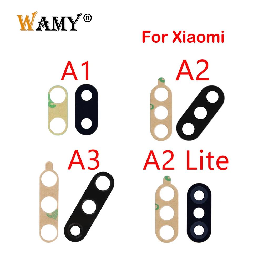 WAMY Rear Back Camera Glass Lens Replacement For Xiaomi Mi A1 A2 Lite A3 with Adhesive Sticker
