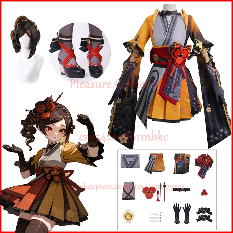 

Новый Genshin Impact Chiori Косплей Костюм Полный комплект Платье Chiori Косплей Genshinimpact Униформа Опора Chiori Косплей Обувь Парики