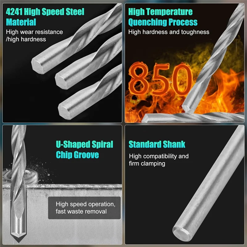 

CYCLI-50 шт. сверла для гипсокартона, 1/8 дюйма, для дерева и пластика, сверла для пилотной резки гипсокартона для спиральных пил