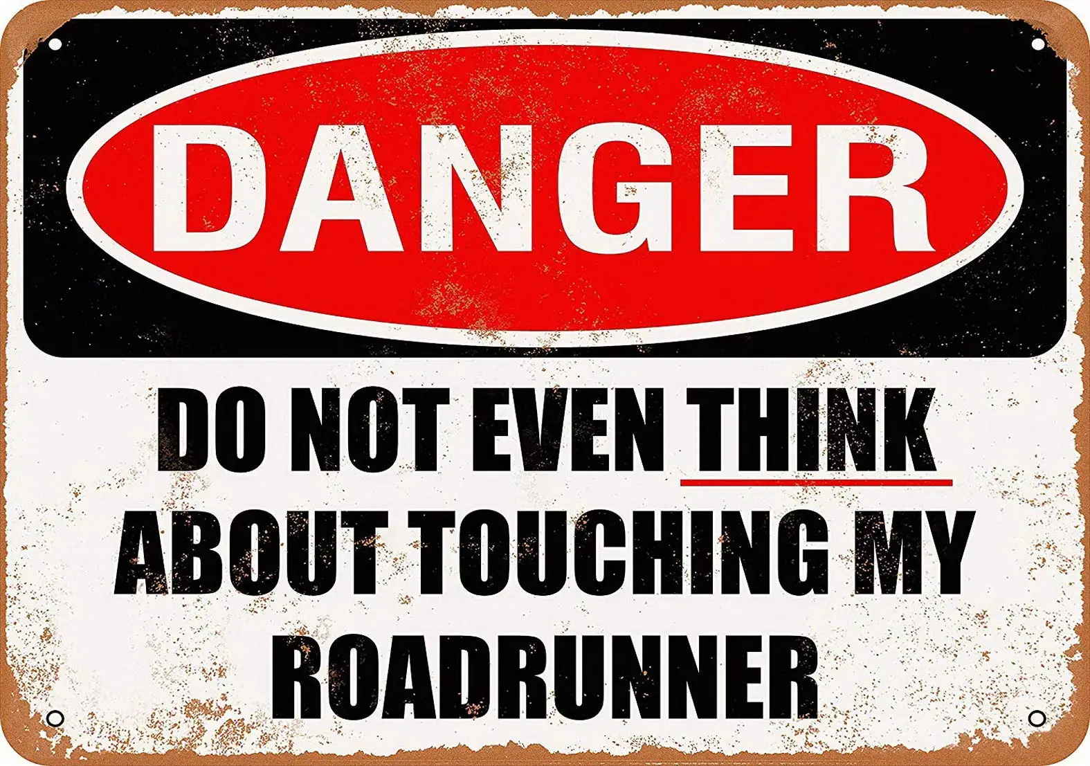 8 x 12 Metal Sign - Do Not Touch My Roadrunner - Vintage Look