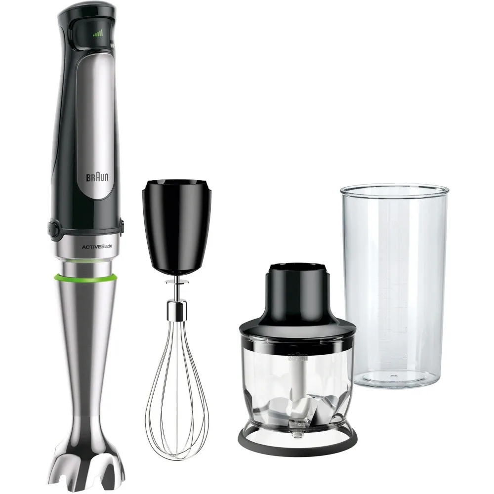 

Smart-Speed Hand Blender with 500 Watts of Power with Chopper and Whisk, Stainless Steel