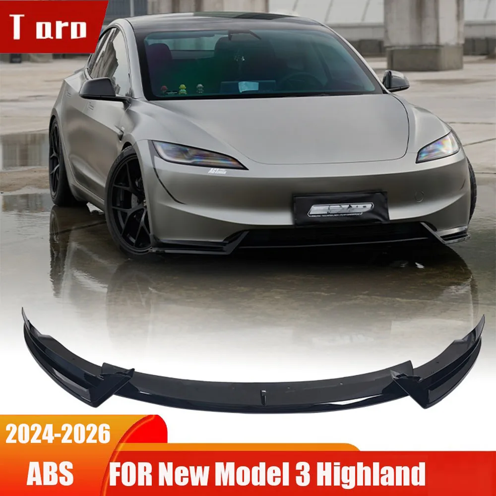 

Комплект переднего бампера, сплиттера и накладки на бампер (Front Lip) для Tesla Model 3 Highland 2024+, аксессуары для кузова седана