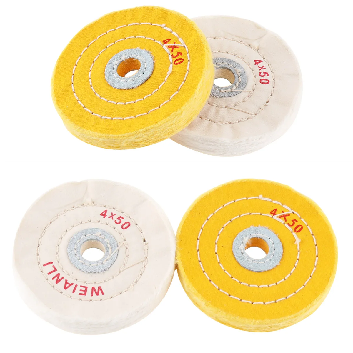 2pcs 4 Inch Cloth Buffing Polishing Wheel for Table Type Grinding Machine with 16mm Hole Diameter and Flannelette Material